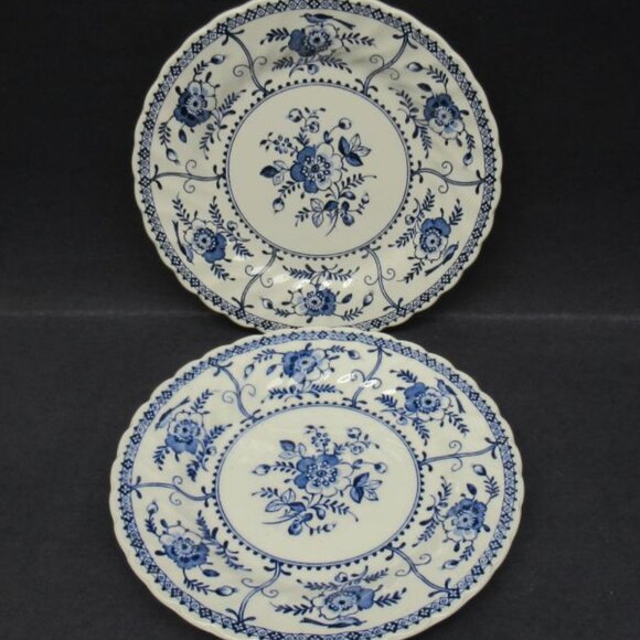 2 - Johnson Brothers China INDIES BLUE 6 3/4 Inch Dessert Plates - Picture 1 of 4